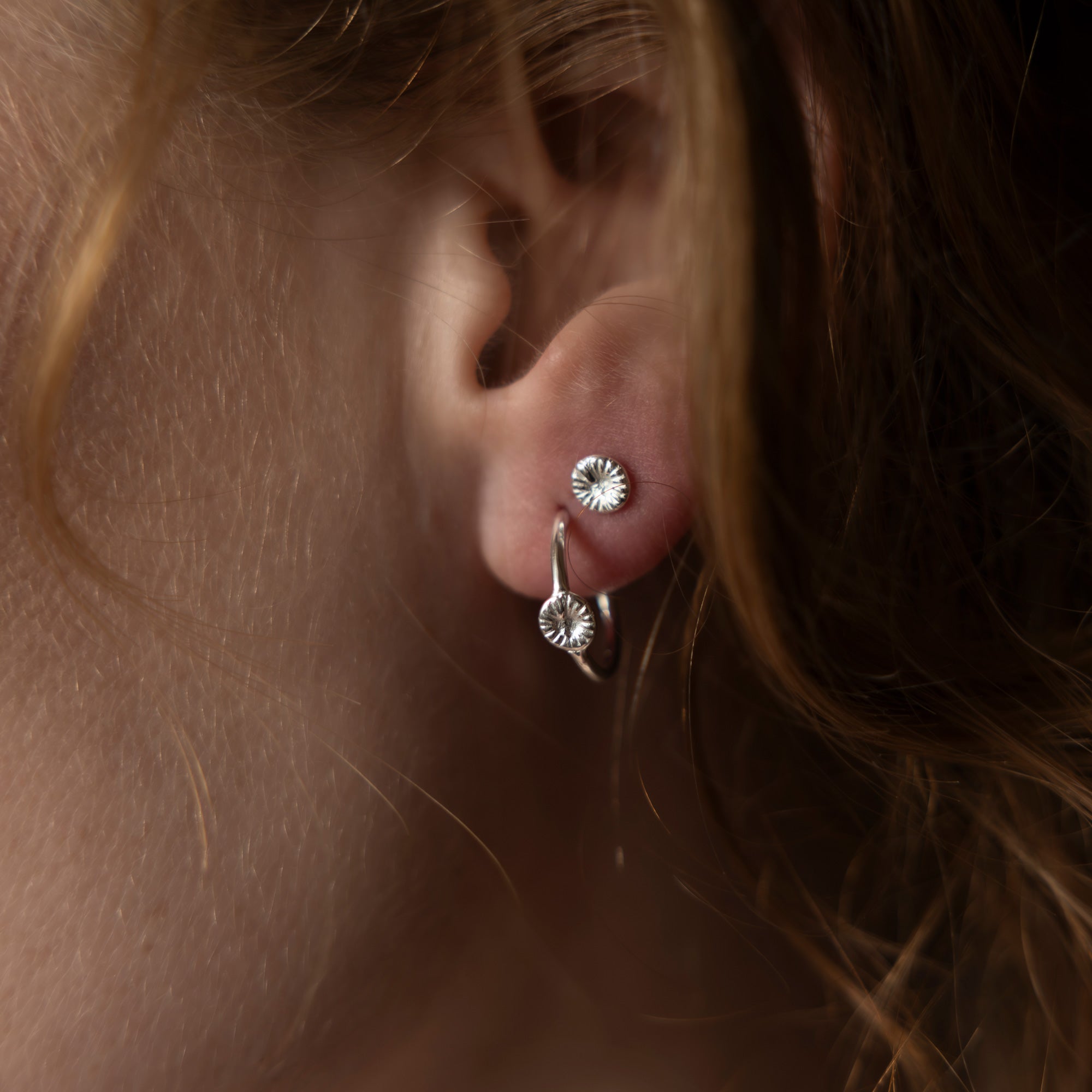 Knopfkoralle - Ohrringe kleine Koralle