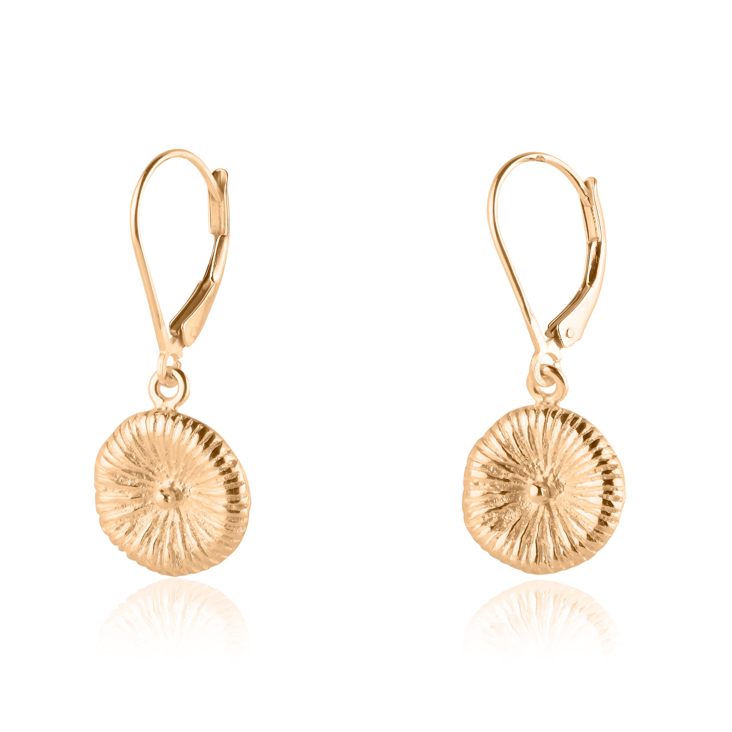 Knopfkoralle - Ohrringe an einem kurzen Haken