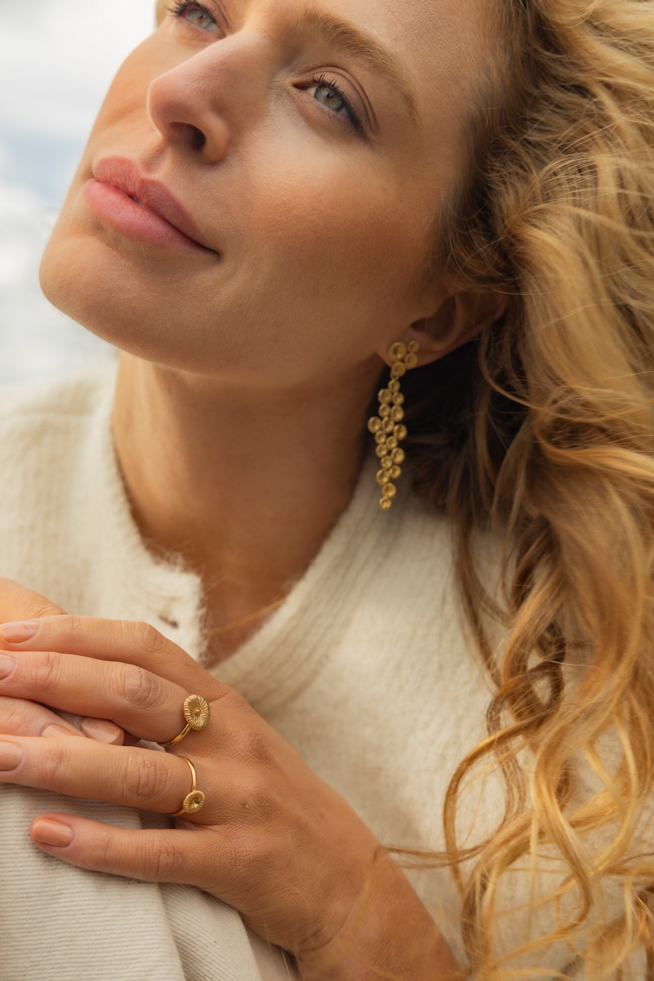 Knopfkoralle - Ohrring „Korallenriff“