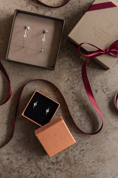 Weihnachtsset – Ohrstecker mit Korallenmotiv – Creolen (klein &amp; groß) – Silber