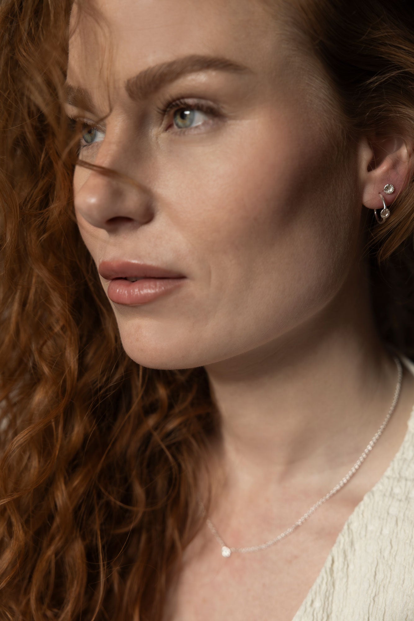 Knopfkoralle - Creolen-Ohrring, Klein