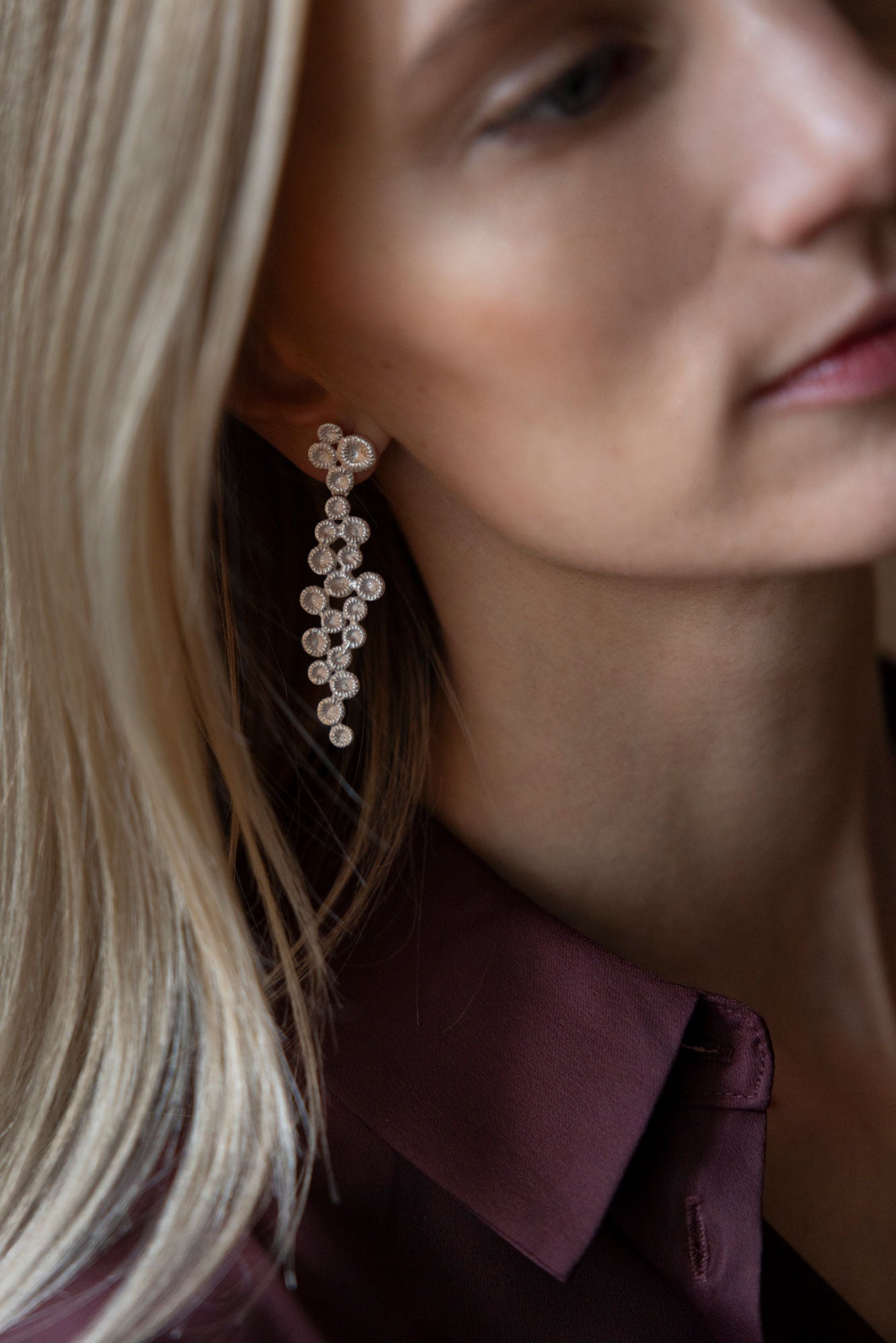 Knopfkoralle - Ohrring „Korallenriff“