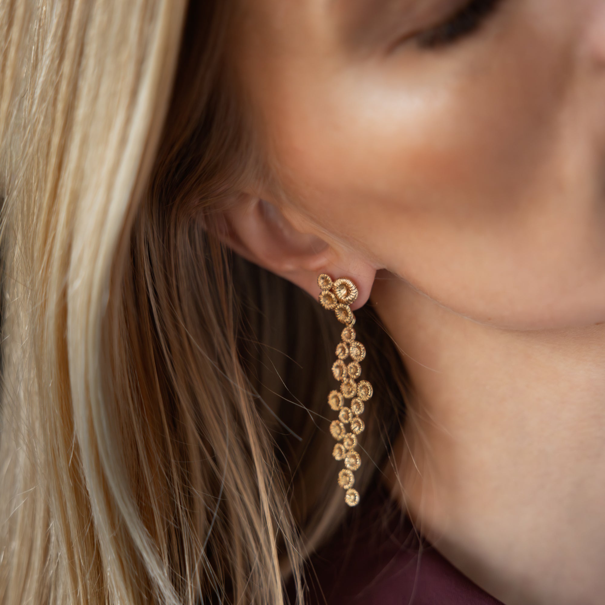 Knopfkoralle - Ohrring „Korallenriff“