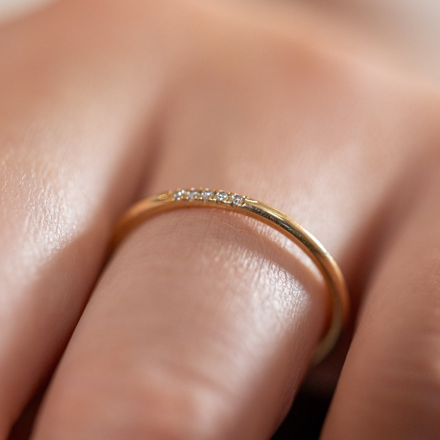 Leilu – weißer Diamant – Ring aus 18 Karat Gold