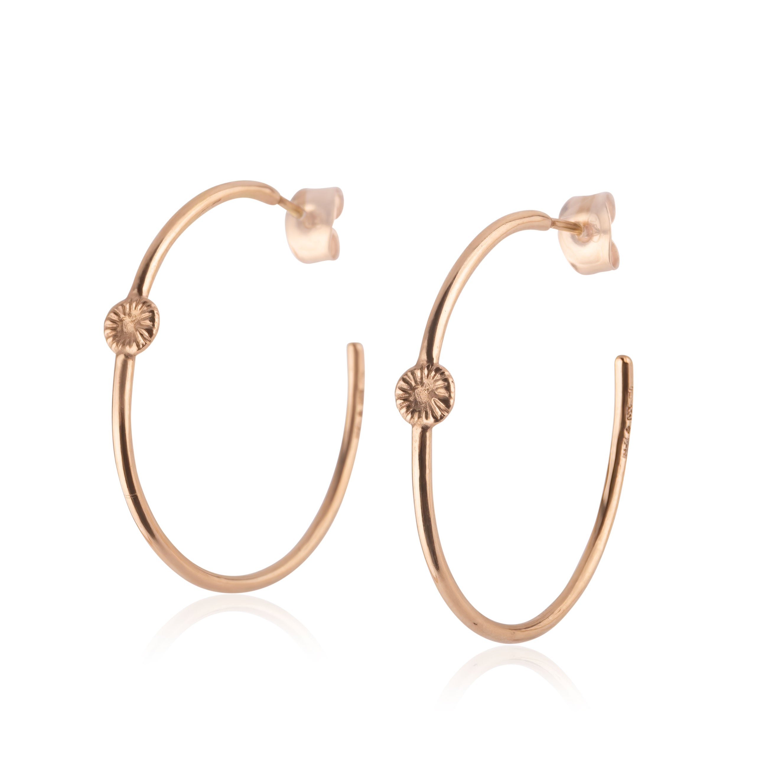 Knappkorall örhänge creol i guld