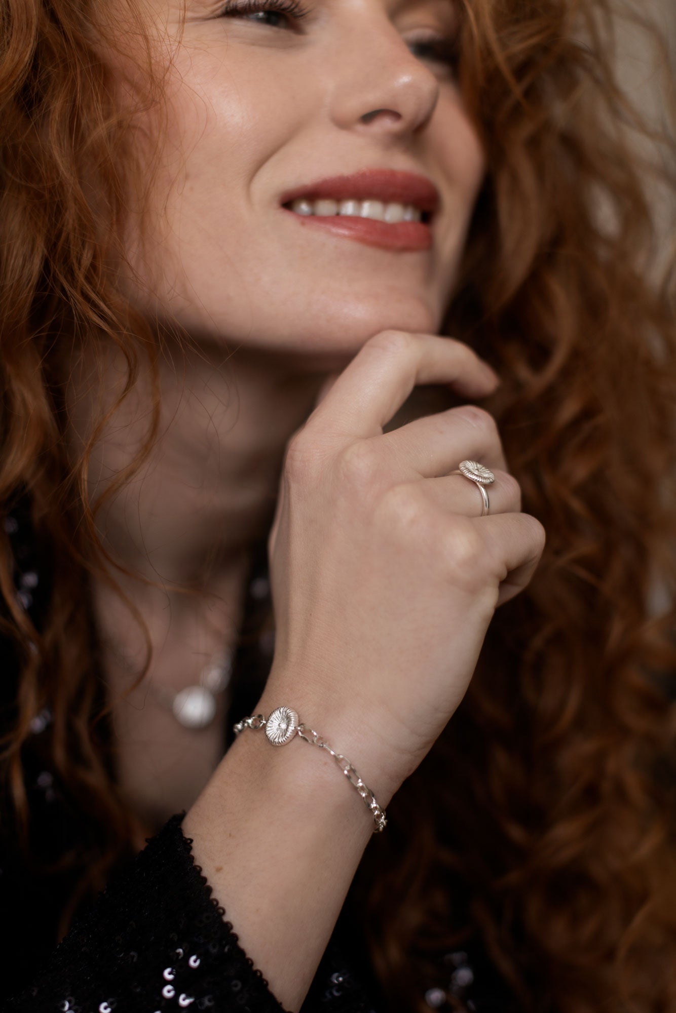 Knopfkoralle - Armband grobe Kette