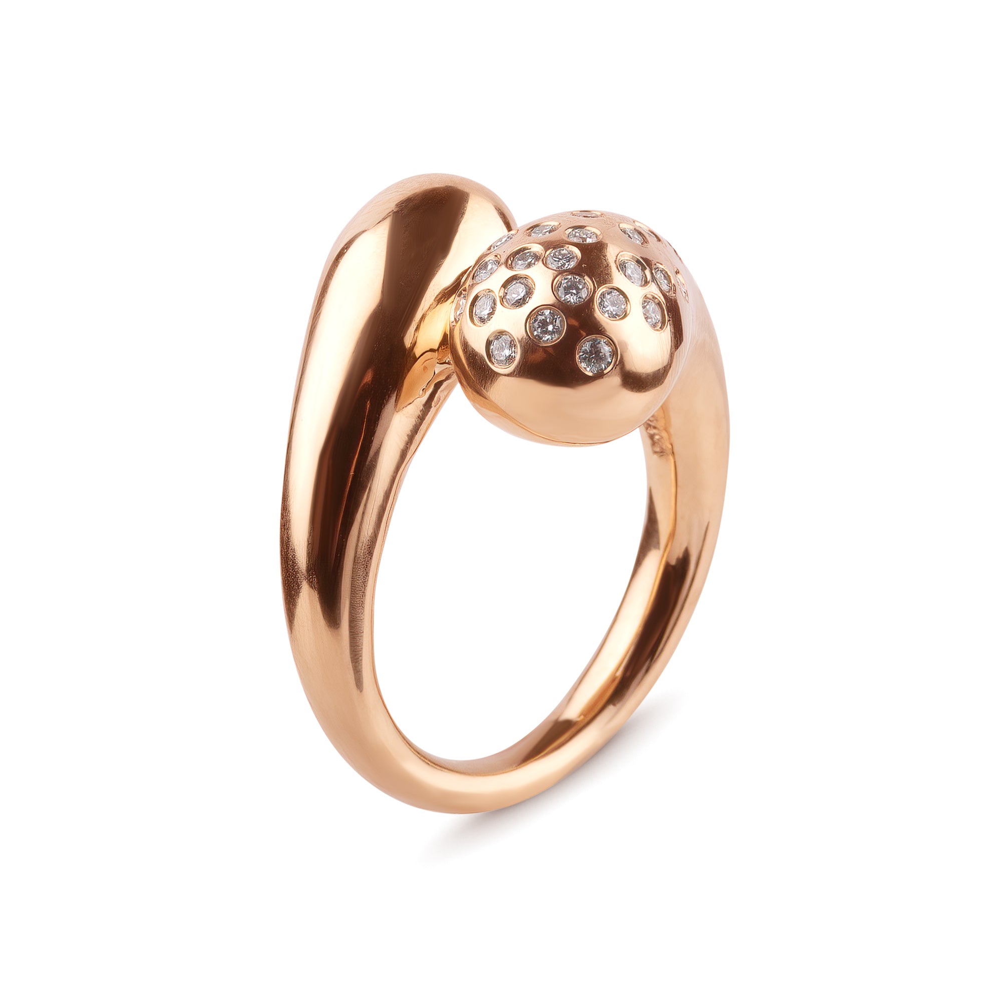 GOT YOUR BACK - Stor ring i guld med 30 diamanter