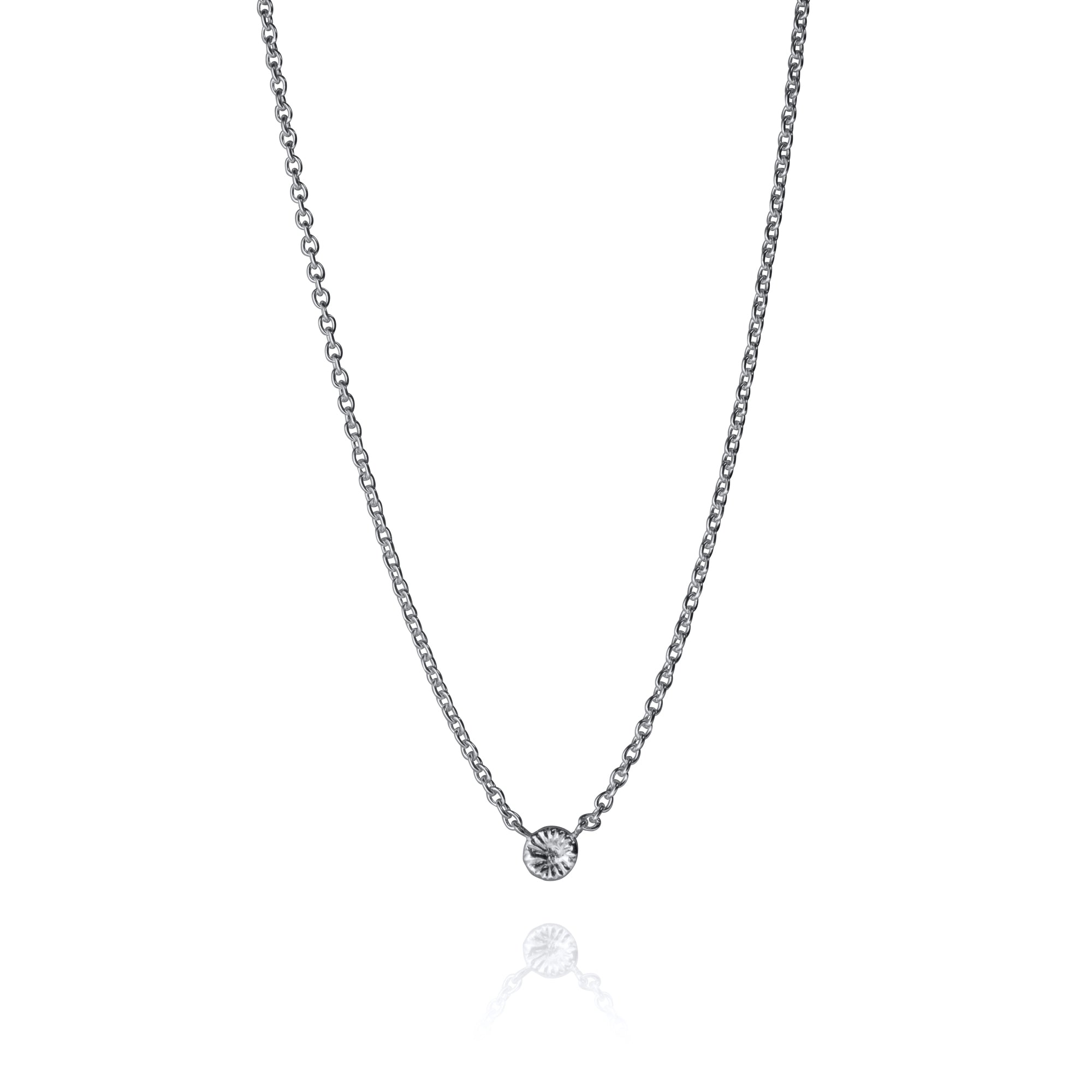 Knappkorall liten halsband i 18k guld eller 925 silver med fossil från Gotland