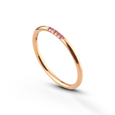 Leilu Ring 5 Steine ​​- 18 Karat Gold