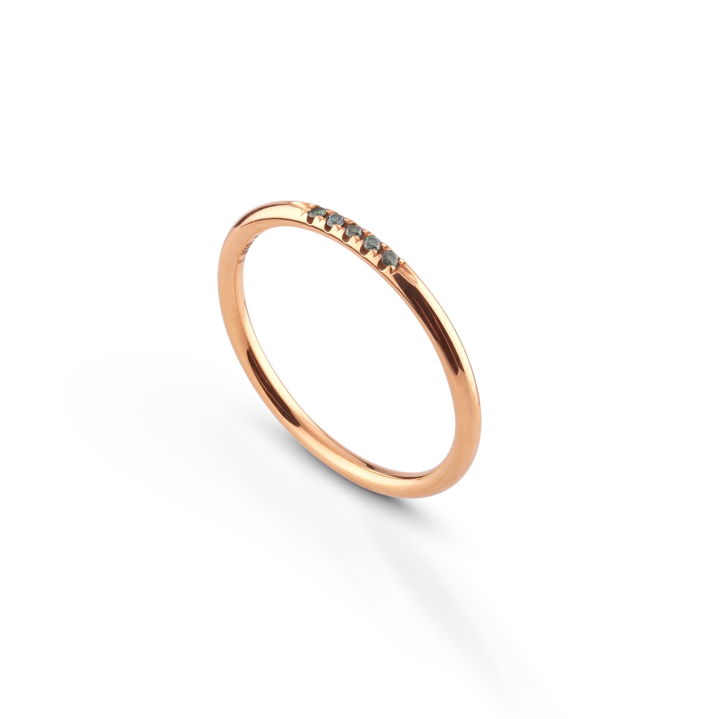 Leilu – grüner Diamant – 18 Karat Goldring