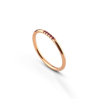 Leilu Ring 5 Steine ​​- 18 Karat Gold