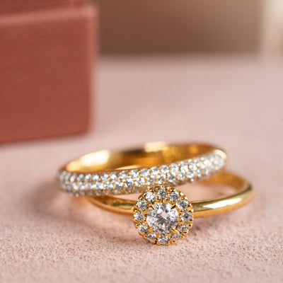 Själsö – Schmaler Solitärring aus 18 Karat Gold mit Diamanten im Brillantschliff